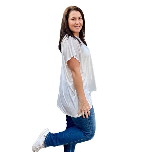 Culture Code White Round Neck Oversized Flowy Sleeveless Tank Top CAK1557 - Picture 9 of 9